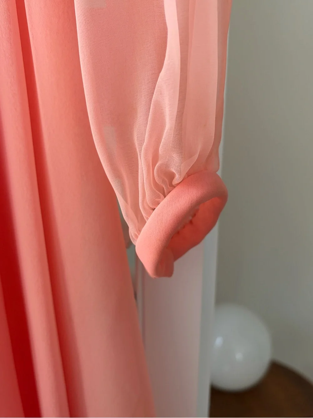 Women's Coral Pink Chiffon A-Line Dress